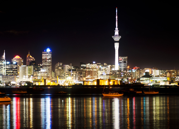 Auckland city at night image