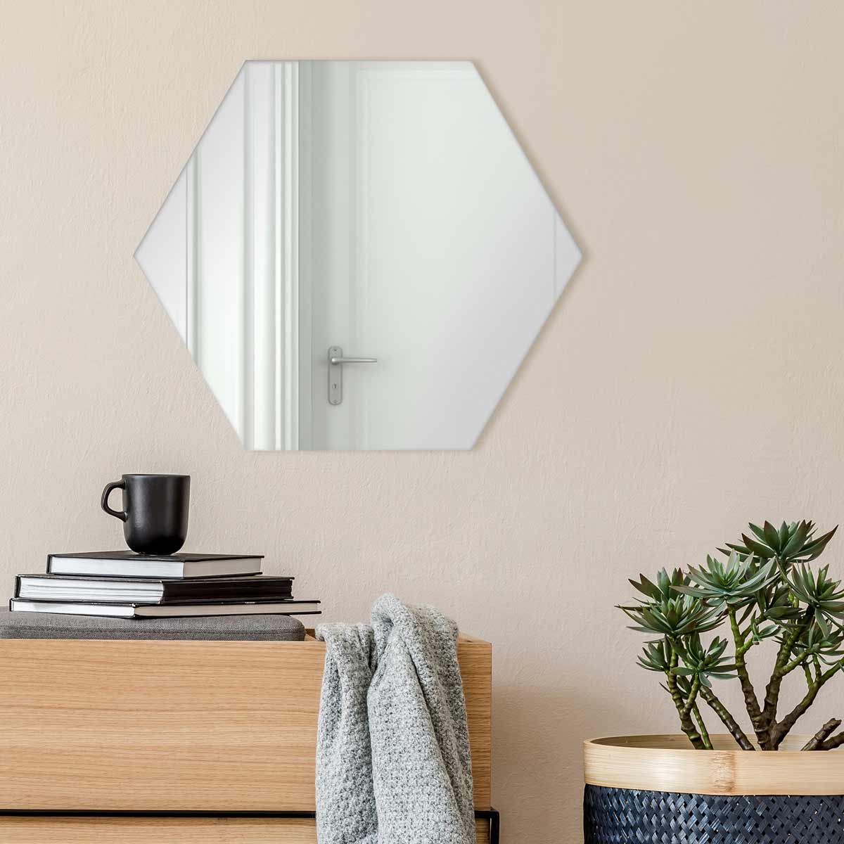 Silver Mirror - Hexagon