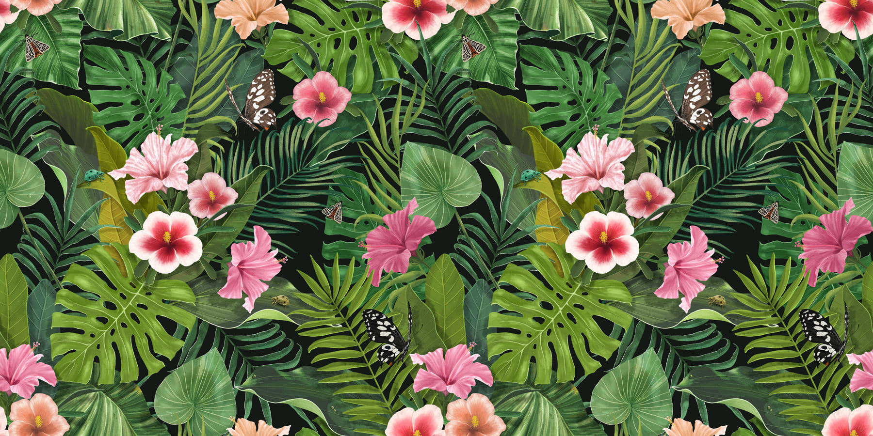 DIY Printed Splashback Tropical Hibiscus Dream