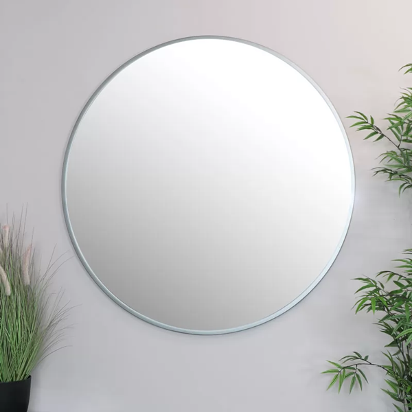 frameless circle mirror 