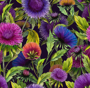 purple florals print
